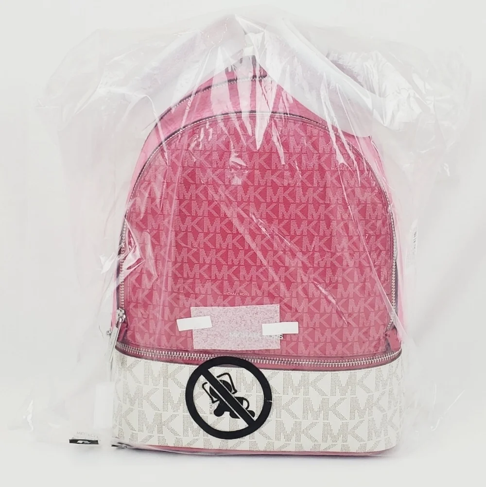 Michael Kors Rhea Medium Color-Block Signature Logo Backpack